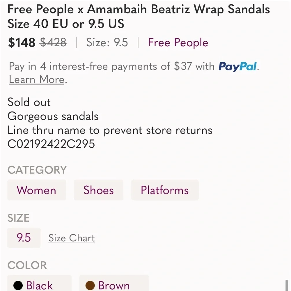 Free People x Amambaih Beatriz Wrap Sandals Size 36 EU NEW
